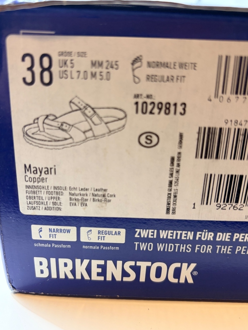 Birkenstock Women's Mayer Copper Leather Toe Loop Sandals Size 38 - Picture 8 of 8